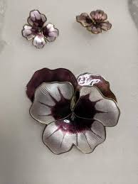 Vintage purple pansy brooch,