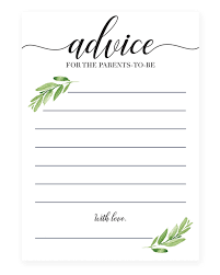 If you want, you can add some card stock behind it. Printable Baby Shower Games Green Leaves Baby Shower Advice Baby Shower Advice Cards Baby Shower Printables