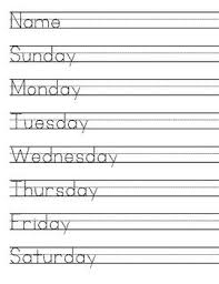 Days Of The Week Tracing Sheet Tracing Sheets Handwriting Practice Sheets Handwriting Practice Free