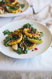 Roasted Delicata Squash Pear And Pomegranate Salad Delicious Salads Real Food Recipes Paleo Lunch