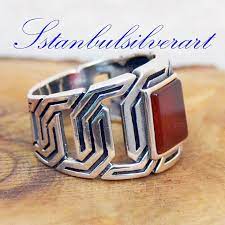 Mens Handmade Ring Turkish Handmade Silver Men Ring Ottoman Etsy Rings For Men Silver Jewelry Handmade Silver Rings Handmade