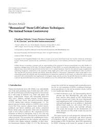 Maybe you would like to learn more about one of these? Pdf Humanized Stem Cell Culture Techniques The Animal Serum Controversy