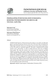 Check spelling or type a new query. Pdf Propagating Puritan Islam In Surakarta Reading The Biography Of Abdullah Thufail Saputra Muhammad Asif Academia Edu