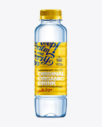 Square Pet Water Bottle W Partial Shrink Sleeve Mockup Packaging Mockups Mockup Design Concept
