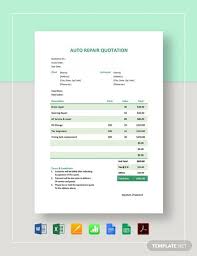 instantly download auto repair quotation template sample example in pdf microsoft word doc microsoft excel x quotations quote template quotation format