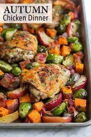 Autumn Chicken Dinner Easy One Sheet Pan Dinner One Of My Favorite Fall Recipes Chicken Autumn Fall Dinner Recipes Chicken Dinner Recipes Chicken Dinner