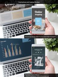 Smartphone And Laptop Mockup Multiple Displays Product Mockups Psd Mockup Web Mockup Mockup Templates