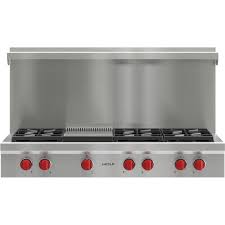 Stainless steel, natural gas remember, it's always lesser at plesser! Wolf Srt486g 48 In Sealed Burner Gas Rangetop With Infrared Griddle In Stainless Steel