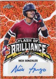 2020 Leaf Flash Nick Gonzales Flash of Brilliance Orange Rookie Auto 0310  | eBay