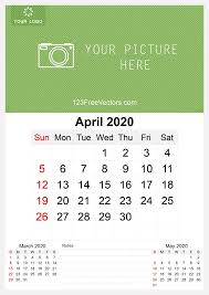 2020 April Wall Calendar Template Free Calendar Template Template Free Calendar