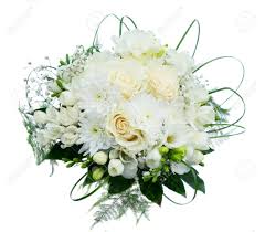 The purple, green, or white flowers have little fragrance, so won't compete with fragrant lilies or peonies in your wedding flower arrangement. White Wedding Bouquet With Roses Isoltaed On White Background Stock Photo Picture And Royalty Free Image Image 79733148