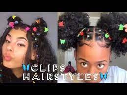 Butterfly Clips Hairstyles Plus Edges Clips Rubber Bands Youtube Hair Styles Clip Hairstyles Girls Natural Hairstyles