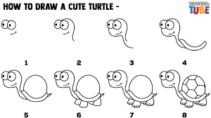 How To Draw Cute Turtle For Kids Step By Step Drawings For Kids Cute Turtles Step By Step Drawing Turtle Drawing