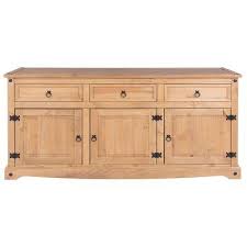 Rosalind Wheeler Kaylin 65 91 Wide 3 Drawer Pine Wood Buffet Table Wayfair In 2020 Wood Buffet Large Sideboard Pine Wood Sideboard