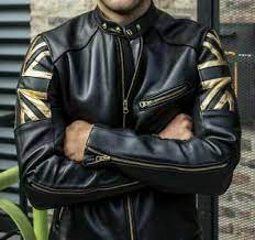 Union Jack Uk Flag Cafe Racer Vintage Black Motorcycle Leather Jacket Cafe Racer Jacket Vintage Cafe Racer Real Leather Jacket