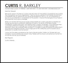 Claims Adjuster Cover Letter Sample Cover Letter Templates Examples