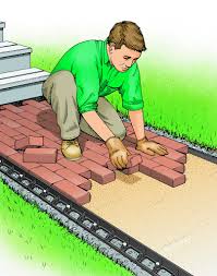 The first project was to build a raised garden with pavers. Build A Brick Walkway 4 Steps Instructables