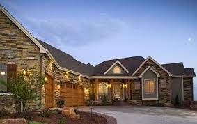 Ranch House Plans With A Walk Out Lower Level Rear View Basement House Plans Luxury House Plans Craftsman House