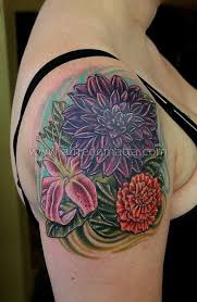 Dahlia Lily And Carnation Tattoo Tattoos Pinterest Carnation Tattoo Tattoos Birth Flower Tattoos
