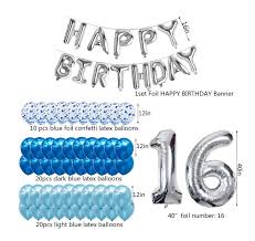 Maybe you would like to learn more about one of these? Sliver Happy Birthday Balloons Number 16 Balloon Gifts Kit Blue 16th Birthday Decorations For Girls Boys Buy Blue 16th Birthday Decorations 16th Birthday Decorations For Girls Number 16 Balloon Product On Alibaba Com