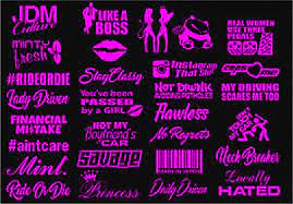 Share your favorite gif stickers now. 10 Random Girl Lady Princess Jdm Car Stickers Decal Pack Vinyl Lot Tuner Euro Ebay