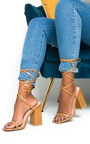 High stilettos heels ladies ankle boots zipper lace up autumn casual retro shoes. Ballie Tie Up High Heels In Camel Ikrush