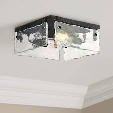 Replacing that light seems like a solid plan, but i think you still need to repair the sheetrock and put in a standard ceiling electrical box. Cassington 11 3 4 Wide Glass Square 2 Light Ceiling Light 47m66 Lamps Plus