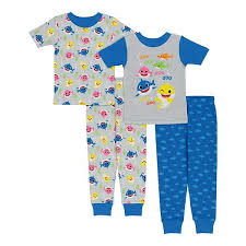 Toddler Boy Baby Shark 4 Piece Pajama Set