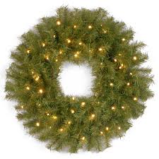 24 Norwood Fir Wreath With Battery Operated Warm White Led Lights Walmart Com Walmart Com