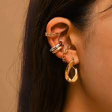 Punk Rock Gold Color Clip Earrings No Piercing Trendy Link Chain Earcuffs Statement Cartilage Earrings For Women Party Jewelry Clip Earrings Aliexpress