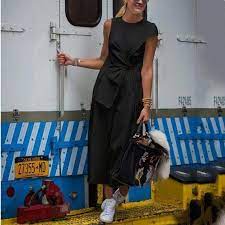 women fashion casual sleevess solid color loose jumpsuits paraqin moda abbigliamento abbigliamento abiti