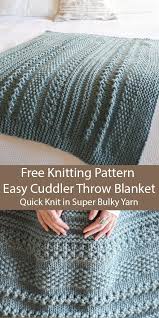 Yarn used for the sample shown above is lion brand yarn wool ease thick & quick; Free Knitting For Easy Cuddler Throw Blanket In 2 Sizes Quick Knits Blanket Knitting Patterns Knitting Yarn