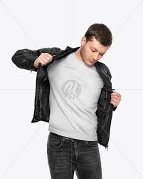 Download Man In A Sweatshirt And A Jacket Mockup In Apparel Mockups On Yellow Images Object Mockups