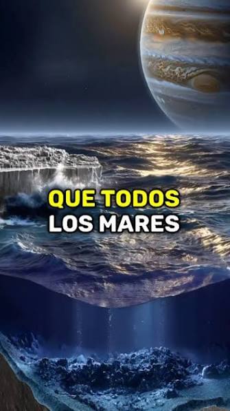 Europa , luna de Júpiter, está cubierta por 20 km de hielo . Debajo hay  un océano  con el doble de agua que todos los mares terrestres juntos. Se  mantiene líquido gracias a volcanes submarinos  ...