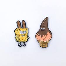 Fry Cook Games Enamel Pin Set Spongebob And Patrick Star Ice Pin And Patches Cool Pins Cute Pins