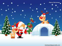Best christmas team, santa, reindeer and elf. 50 Merry Christmas Cartoon Wallpapers On Wallpapersafari