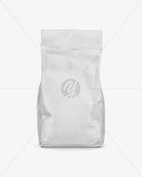 Kraft Paper Food Bag Mockup Front View In Bag Sack Mockups On Yellow Images Object Mockups