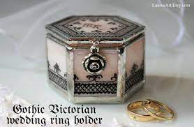 Gothic Victorian Ring Box For A Blush Black Wedding Theme Etsy Wedding Ring Box Gothic Wedding Rings Black Wedding Themes