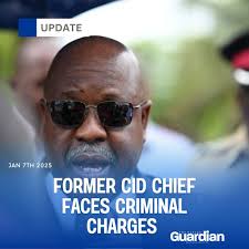 Former head of the Criminal Investigations Department (CID), Michael  Johnson was charged with conspiracy to commit bribery, stealing, receiving  and accessory after the fact in the Magistrate's Court today. It is alleged