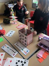 After making the first two, immeadiately roof them to add support. Stem Challenge Build A House Of Cards Ennis National School