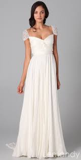 Ivory Silk Chiffon Cap Sleeves Column Wedding Dress With Long Chiffon Belt 238 00 Via Etsy Summer Wedding Dress Beach Wedding Dress Dresses