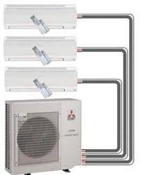 Thanks to a reversing valve in the outdoor unit, a heat pump can absorb heat energy from outside air, even in extremely cold temperatures, and transfer the heat inside the home, where it releases the heat into the air. Mitsubishi Mr Slim Ductless Mini Split Heat Pump Solar Air Conditioner Heating And Air Conditioning Air Conditioning Installation