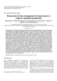 Sandra mcdougall, industry leader (field vegetables), yanco agricultural institute. Pdf Botanicals For The Management Of Insect Pests In Organic Vegetable Production J Entomol Nematol 3 85 97