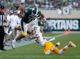 Michigan State Football Weighs Position Changes Though Right Now It S All Theory Michigan State Football Michigan State University Football Michigan State
