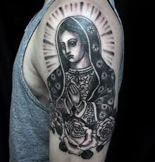 What does a virgin mary tattoo look like? 50 Guadalupe Tattoo Designs For Men Blessed Virgin Mary Ink Ideas