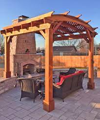 Arched Pergola Options 12 L X 12 Arc W Redwood No Electrical Wiring Trim Arched Roof With Lattice Panels 4 Post An Pergola Pergola Kits Pergola Designs