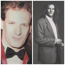 Two Michael Bolton Photos (Red Bow Tie & Gray Suit)