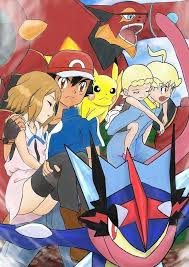 Ash And Pikachu With Their Kalos Friends Amourshipping Kudos To Whoever Made This Fan Art Pokemon Ash And Serena Pokemon Pokemon Pictures
