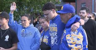 The family of 12-year-old Xavier Taylor, friends, teammates, and community  members gathered outside Cooper University Hospital Saturday night for a  prayer vigil.