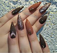 50 Autumn Fall Nail Colors Design To Follow Trends Koees Blog Brown Acrylic Nails November Nails Stiletto Nails